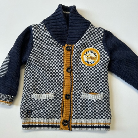 Catimini Jacquard Knit Cardigan, Size 9 Months - Picture 2 of 15